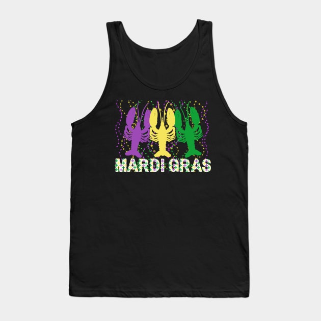 Mardi Gras Crawfish Mardi Gras Flag Colors Tank Top by jackofdreams22